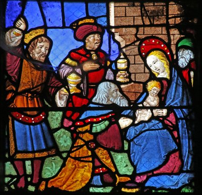 Window depicting the Adoration of the Magi by French School