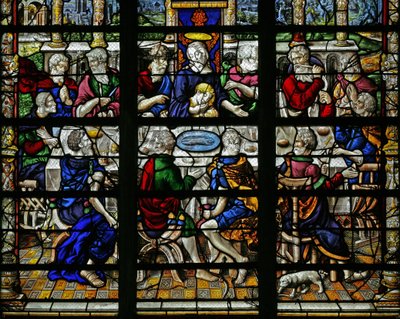 Window depicting the Last Supper by French School