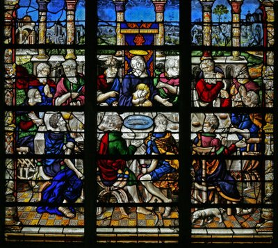 Window depicting the Last Supper by French School