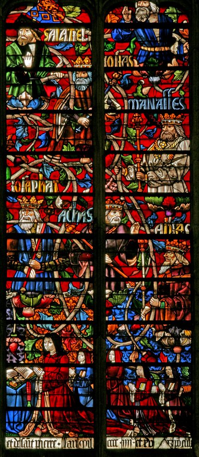 Window depicting the Tree of Jesse Kings; Also the Donor