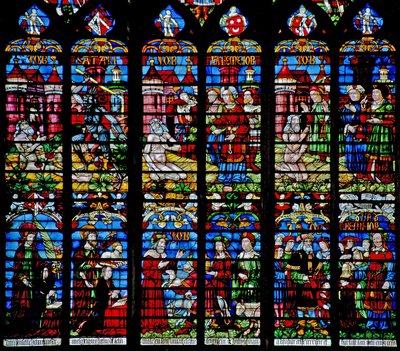 Window depicting the Story of Job by French School