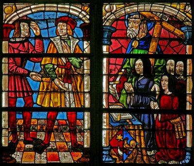 Scene from the Prodigal Son story: the anger of the elder brother; donor