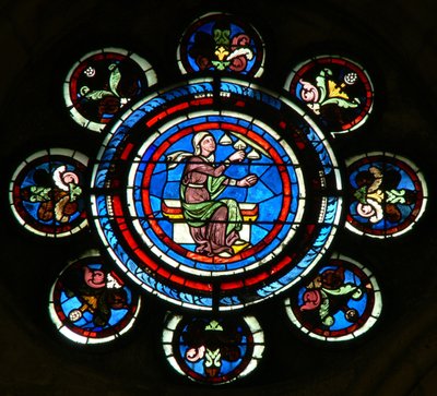 Window depicting the Liberal Arts: Music (mostly modern) by French School