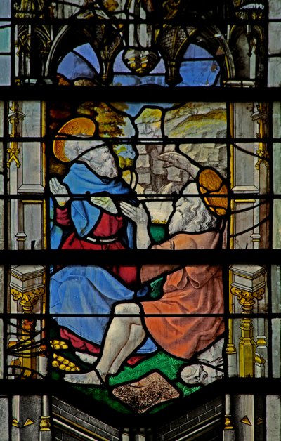 Window depicting St Anthony: with St Paul by French School