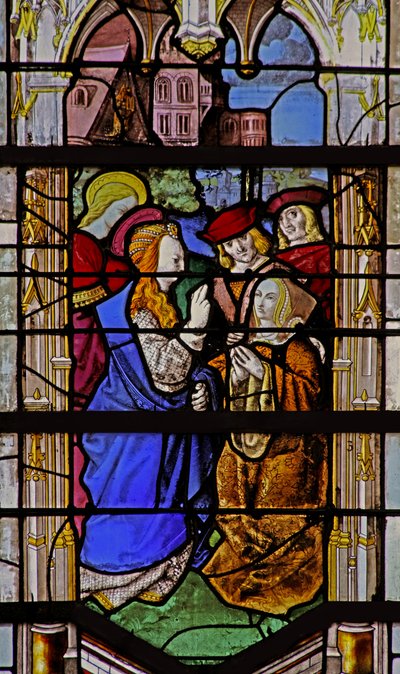 Window depicting a scene from the life of St Elizabeth of Hungary by French School