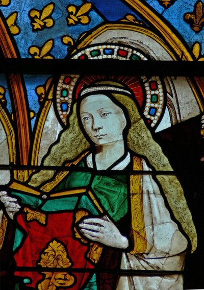 Window depicting the Virgin Mary at the Annunciation by French School