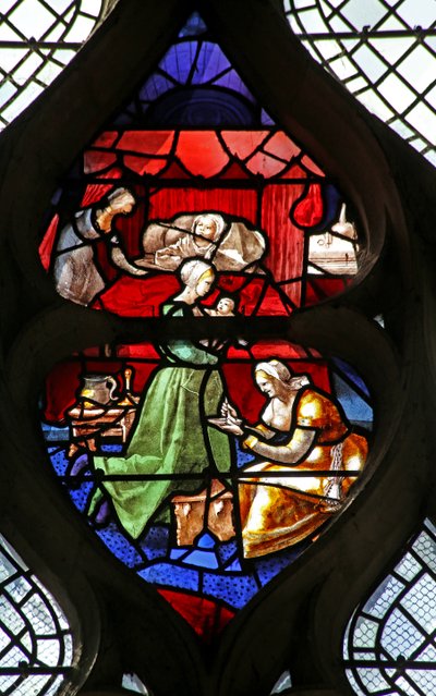 Window w26 depicting the Birth of St Claude by French School