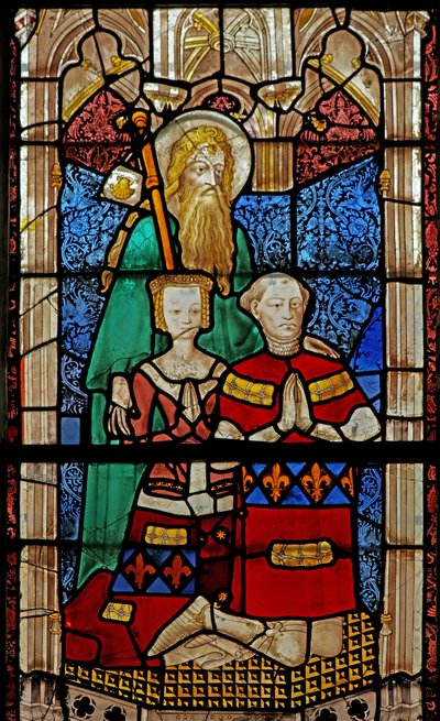Window depicting donors - Trousseau family by French School