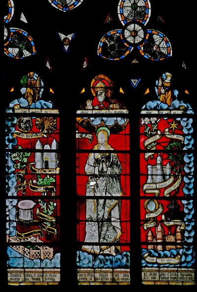 Window depicting the Litany of the Virgin by French School