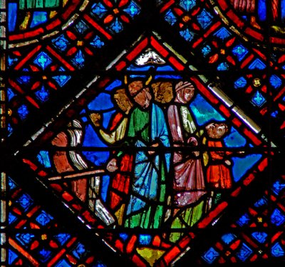 Moses closes the passage through the sea by French School