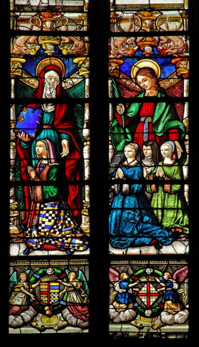 Window depicting St Anne and St Catherine by French School