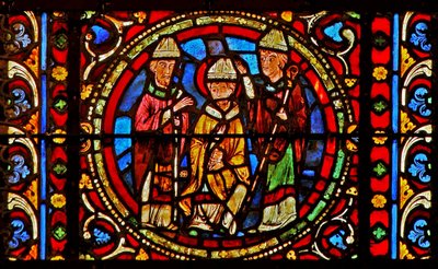 St Germain is Enthroned Bishop of Paris by French School