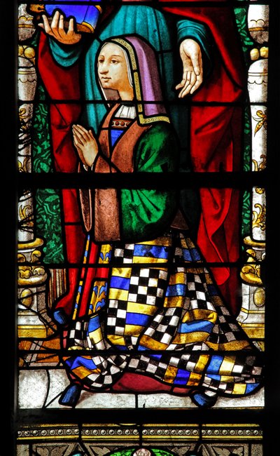 Window depicting a donor by French School
