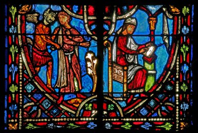 Scene from the Theophilus Story (Modern) (Window W2) by French School