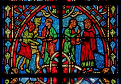Scene from the Theophilus Story (Modern) (Window W2) by French School