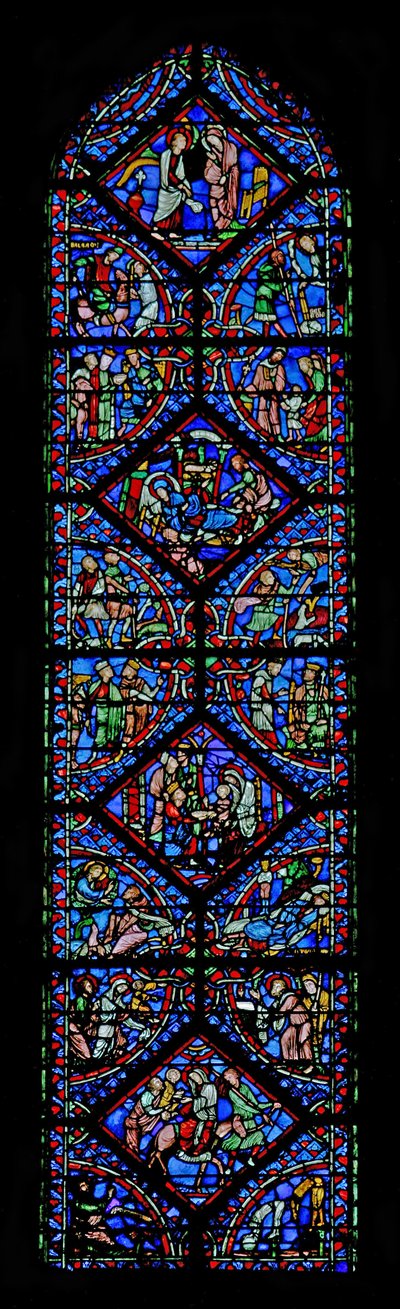 Window depicting the Birth of Christ by French School