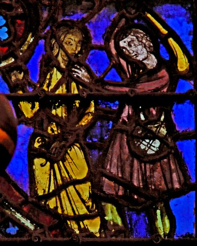 The young women are maltreated by shepherds by French School