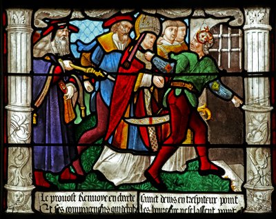 Window depicting a scene from the life of St Denis: imprisonment by French School