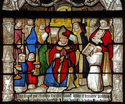 Window depicting a scene from the life of St Denis: ordination as bishop by French School
