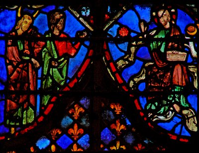 Moses and a Companion; God in Glory with Sun and Moon by French School