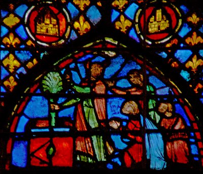 Moses places the flowering staff on the altar by French School