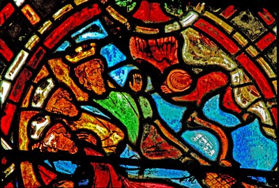 Window w3 depicting the Magi being warned in a dream by French School