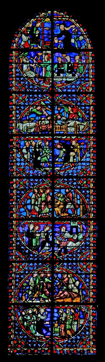 Window depicting scenes from the Life of Christ by French School