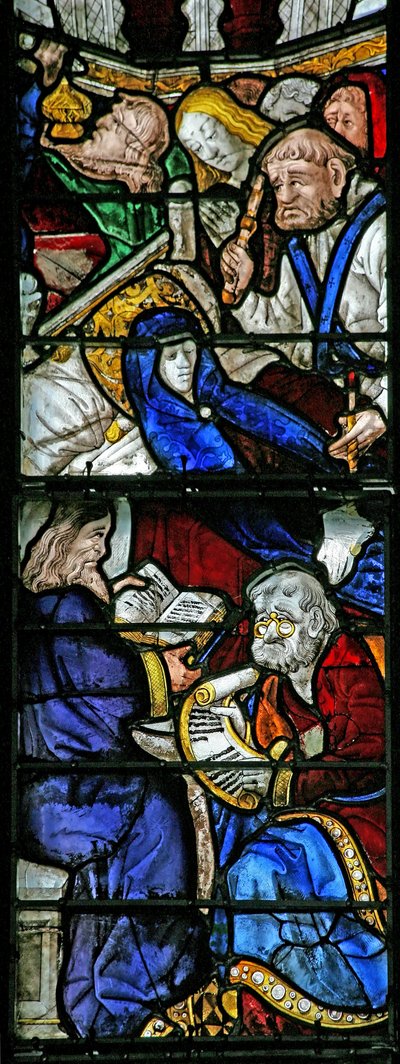 Window depicting the Death of the Virgin Mary by French School