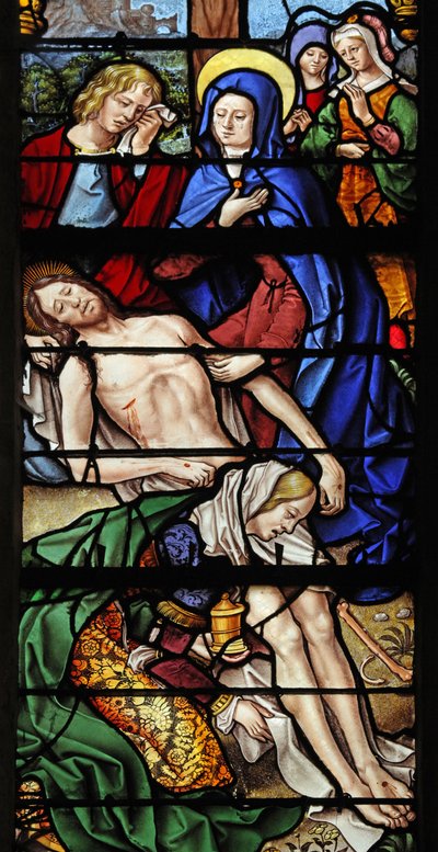 Window depicting the Descent from Cross by French School