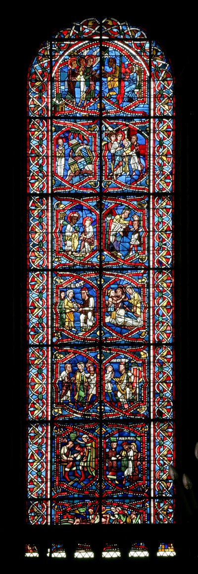 Window depicting the Stories of Lot and Abraham by French School