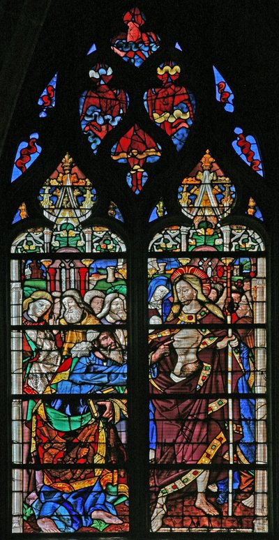 Window depicting the Doubting St Thomas by French School