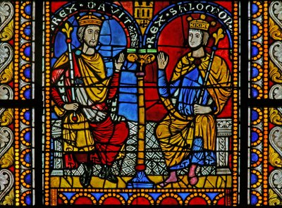 Window depicting David and Solomon by French School
