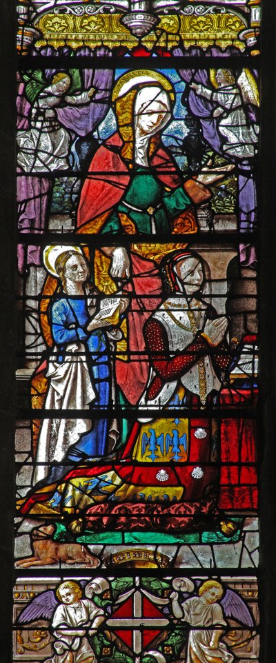 Window depicting St Anne and a donor by French School