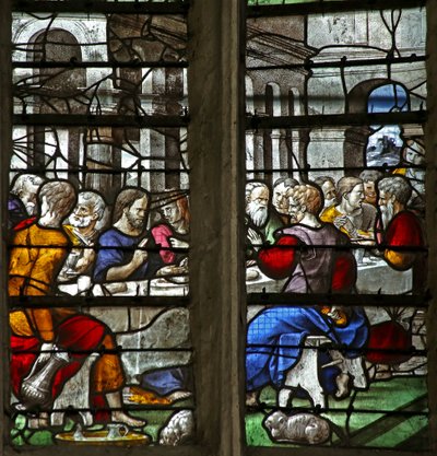 Window depicting the Last Supper by French School
