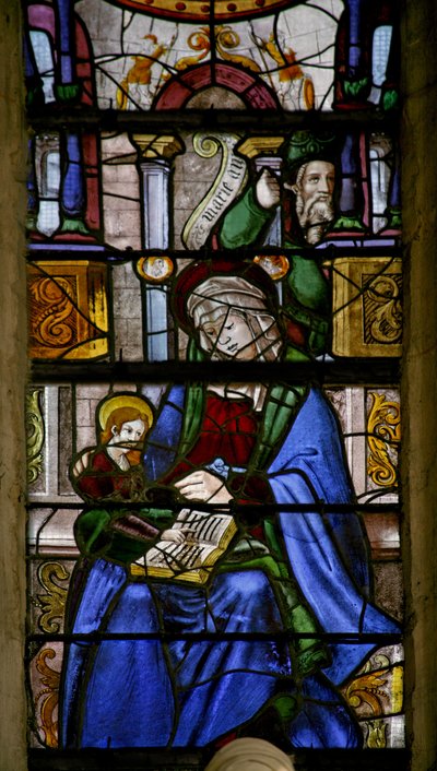 Window w6 depicting St Anne Teaching the Virgin to read by French School