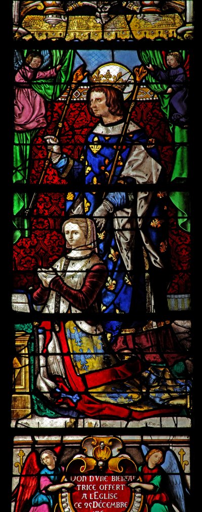 Window depicting St Louis with a Montmorency donor