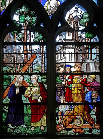 St Peter Meets Christ Outside Rome: Quo Vadis?; The Crucifixion of St Peter by French School