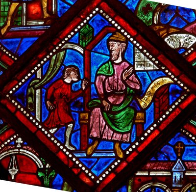 Window w6 depicting the Miracle of the Jewish boy - tells his father that he took communion by French School