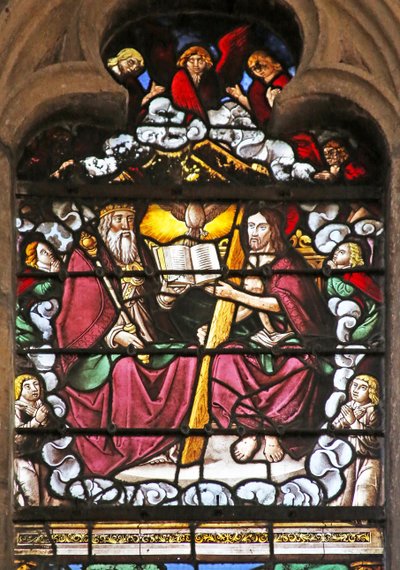 Window depicting the Trinity by French School