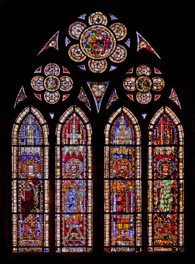 Window depicting Holy Roman Emperors: Lotharius, Louis, Charles by French School