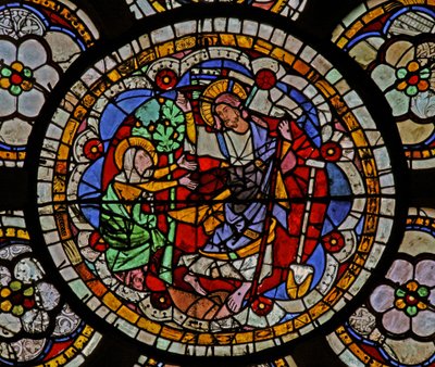 Window depicting a Resurrection scene: Noli Me Tangere by French School