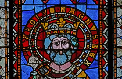 Window depicting Charlemagne by French School