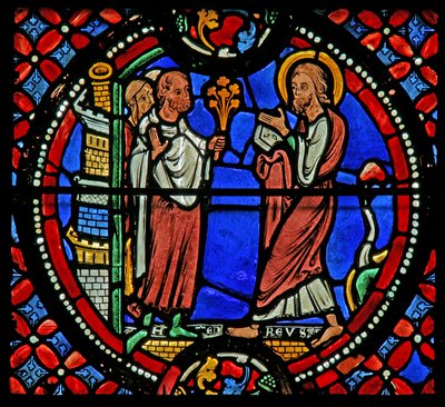 Window depicting St Andrew welcomed at Nicea by French School