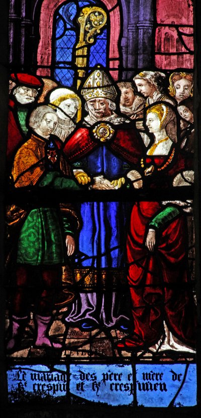 Window depicting Scenes from the Lives of St Crepin and St Crepinien by French School