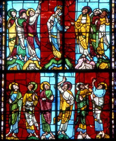 Window depicting the Apostles at the Ascension by French School