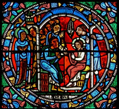 Window wXV depicting Jesus found in the Temple by French School