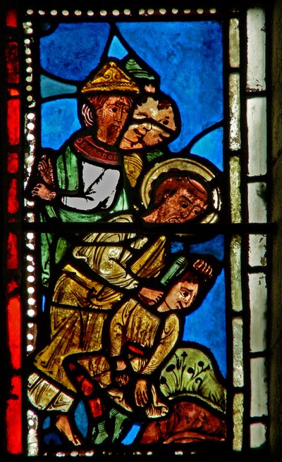 Window wXV depicting St Peter cuts off Malchus ear by French School