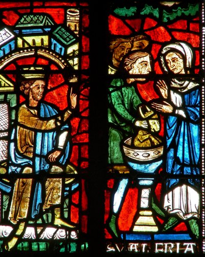 Window wXX depicting a king orders St Valery to worship the idols by French School