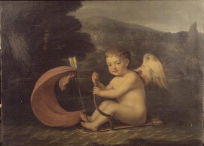 Winged Cupid, Sailing a Boat with Quiver Hull and Arrow Mast, c.1800 by French School