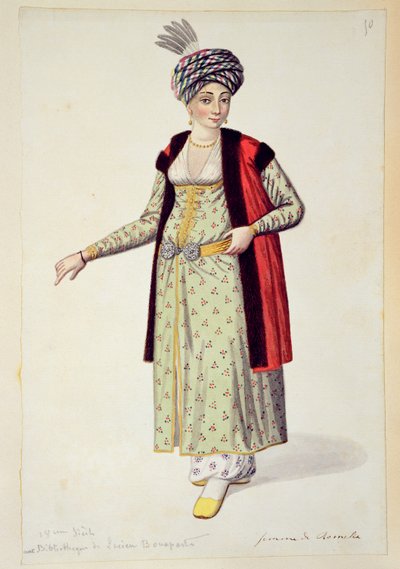 Woman from Rumelia, Ottoman period, third quarter of 18th century by French School
